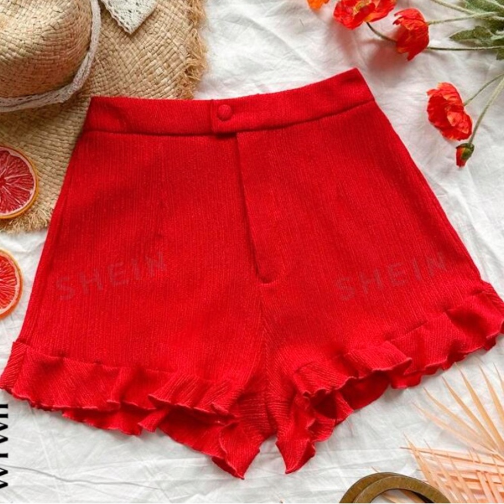 Red Lacy shorts